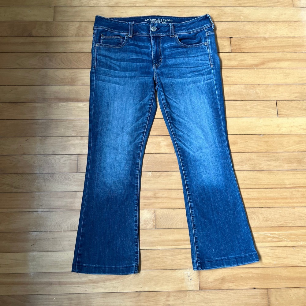American Eagle Outfitters Kick Boot Jeans 12 Blue Denim Bootcut Pants